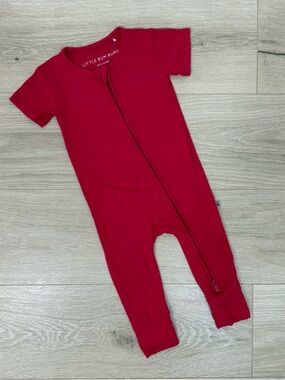 Little Bum Bums Bums & Roses Bamboo Pink Short Sleeve Zip Romper